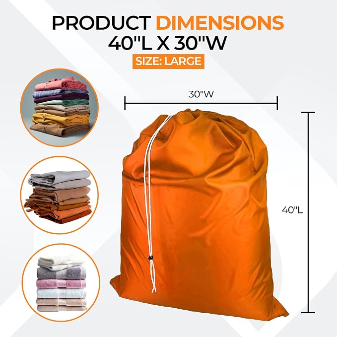 Laundry Bag with Locking Closure Drawstring – Extra Large Heavy Duty 100% Nylon - Image 2