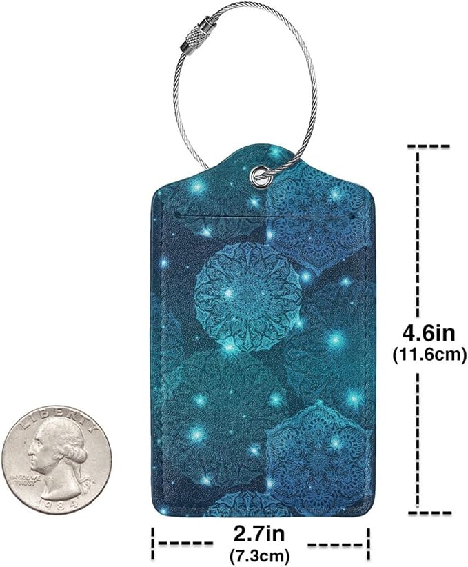 2Pcs Glowing Mandala Themed Luggage Tags - Image 5