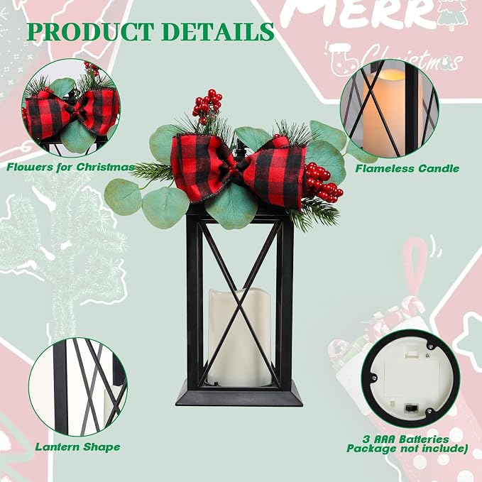 Christmas Outdoor Decor Lanterns 2 Pack, Front Porch, Gift - Image 8