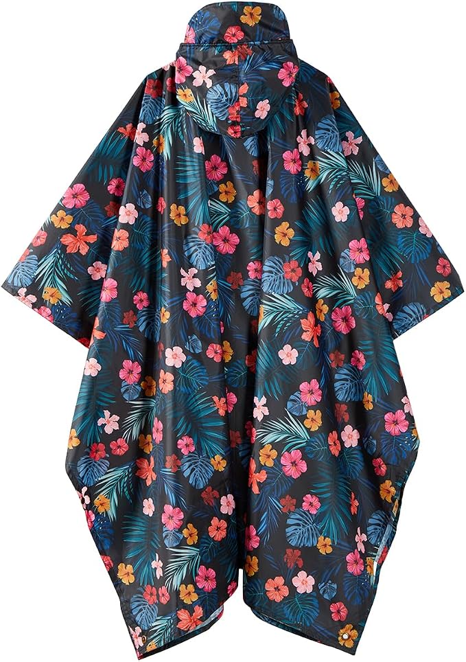 salamra Hooded Rain Poncho Waterproof Raincoat Jacket - Image 5