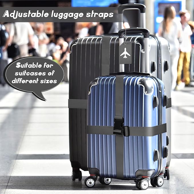 Weewooday 8 Pcs Luggage Straps Suitcase Tags Set - Image 5