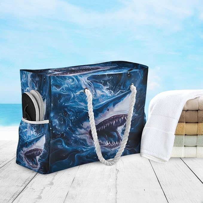 senya Large Beach Bags Totes Canvas Tote Shoulder Bag Soft Wave Water Resistant - Image 5