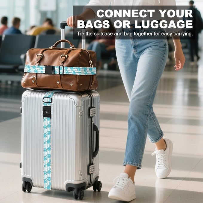 2 Pack Luggage Straps, Adjustable Cute Printing - Image 3