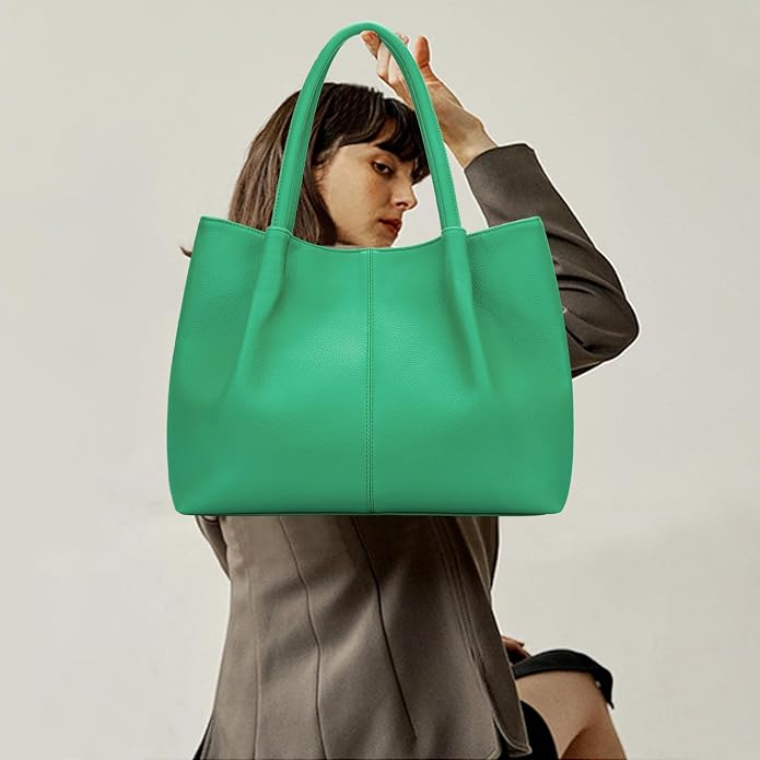 KKXIU Tote Bag for Women Vegan Leather Shoulder Purse Large Capacity Travel Bag - Image 4