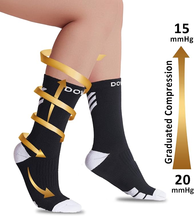 DOVAVA Dri-tech Compression Crew Socks, Comfort Boost Circulation - Image 3
