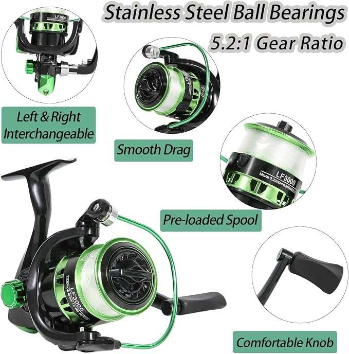 Fishing Rod, Pre-Loaded Spinning Reel Combo, Fishing Pole - Image 5