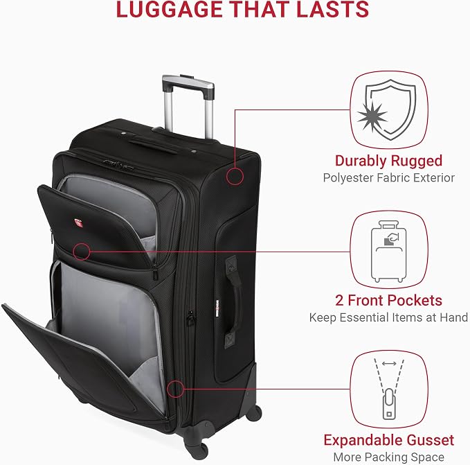 SwissGear Sion Softside Expandable Luggage, Checked-Large 29-Inch - Image 4