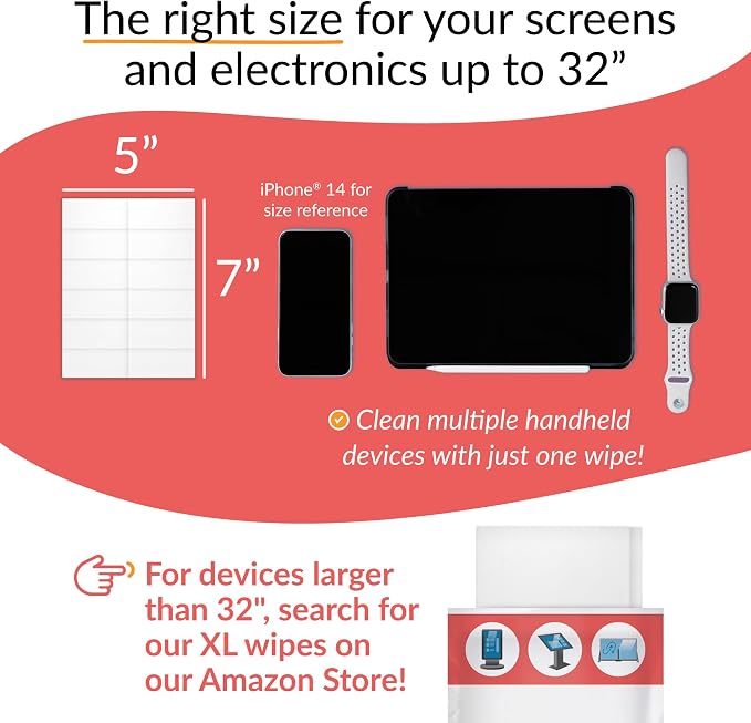 iCloth 70% Isopropyl Alcohol Large Screen and Electronics Wipes, Streak-Free - Image 5