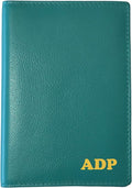 Personalized Monogrammed Teal Leather RFID Passport Wallet by 123CheapChecks