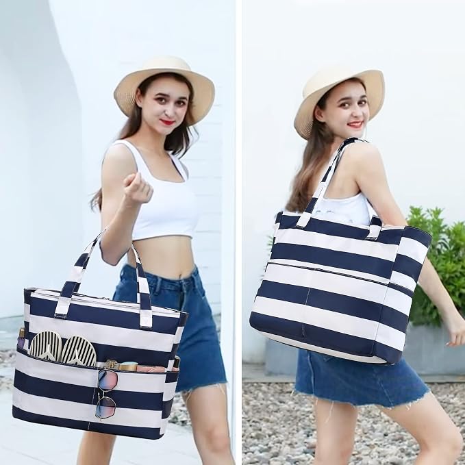 Beach Pool Bags Tote for Women Ladies Large Gym Tote Carry On Bag - Image 2