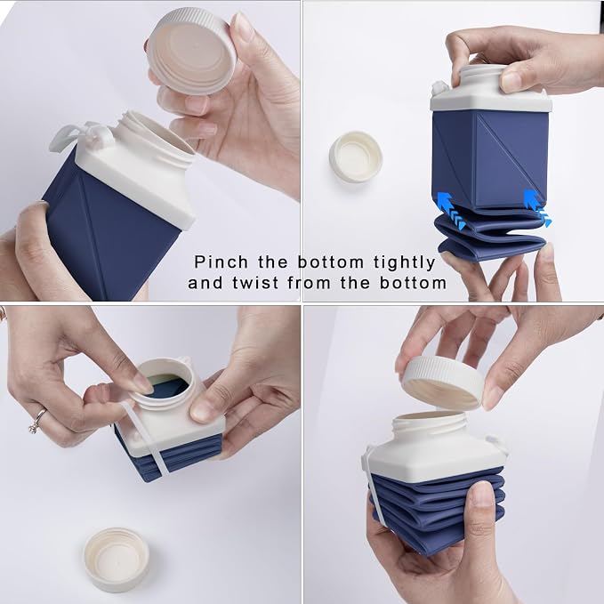 24oz Collapsible Water Bottles, Foodgrade BPA Free Reusable Foldable Water - Image 8