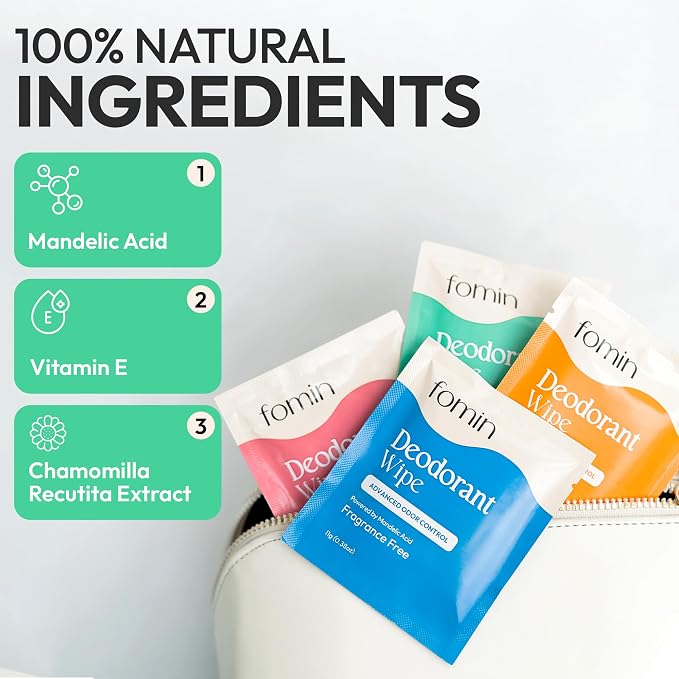 FOMIN Acidified Travel Deodorant Wipes - Image 6