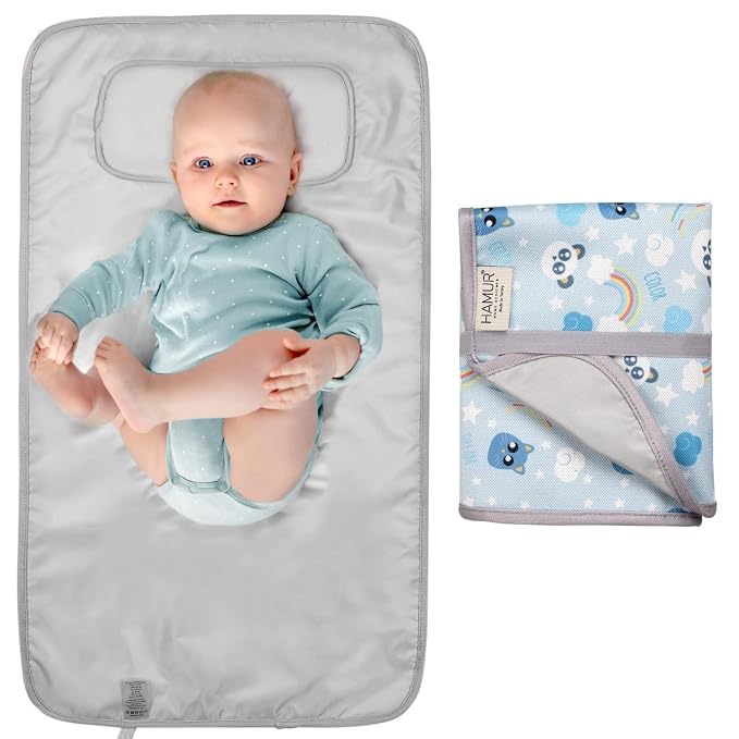 HAMUR HOME Portable Baby Changing Pad – Waterproof, Foldable & Lightweight by HAMURHOME