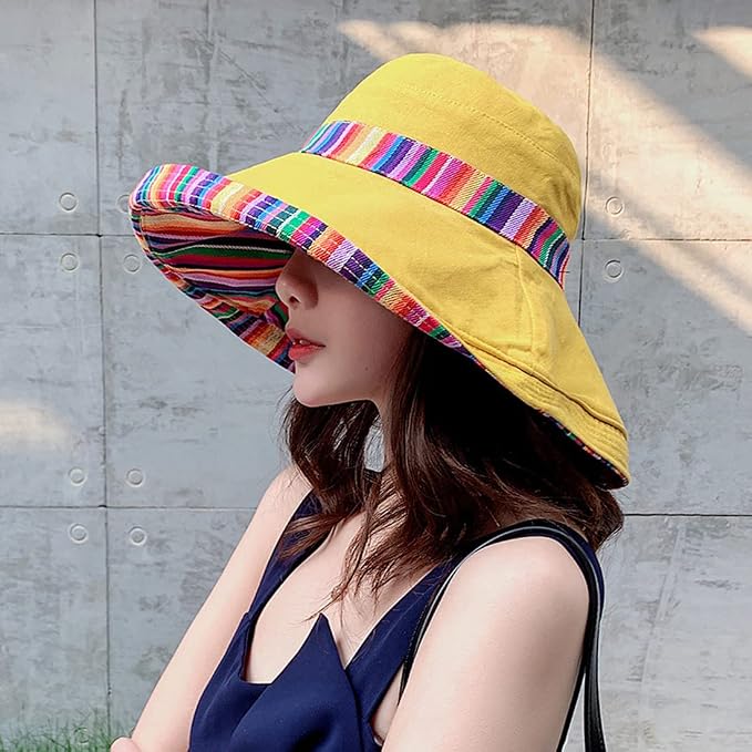 Women Wide Brim Sun Hats Metal Wired Edge Summer UV Protection Beach Fishing Hat - Image 7