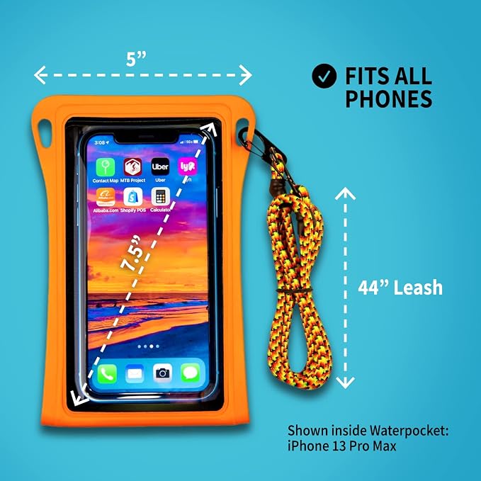 Waterproof Phone Pouch w/Long Lanyard | IPX8 Adventure Grade Cellphone Dry Bag - Image 6