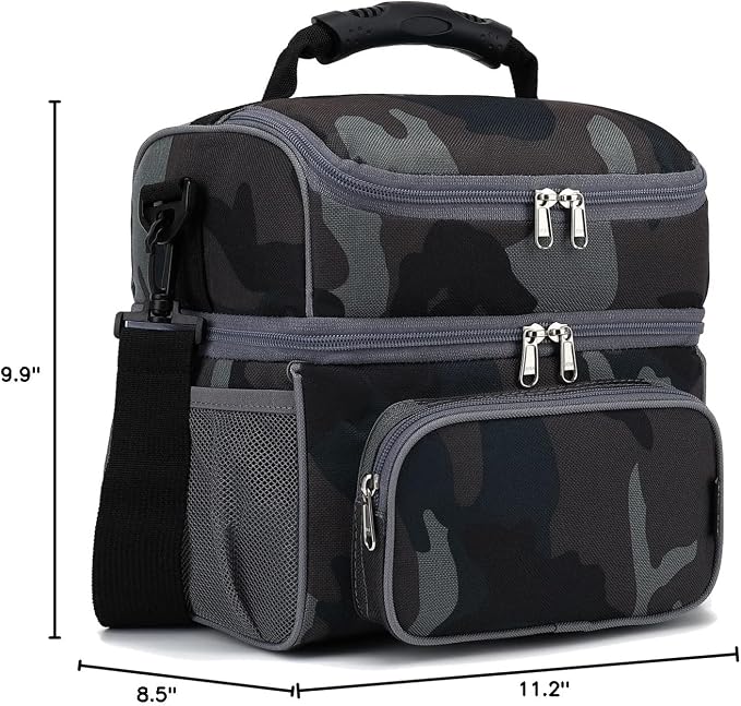 FlowFly Double Layer Cooler Insulated Lunch Bag Adult Lunch Box Large Tote Bag - Image 9