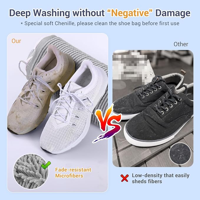 Shoe Washing Machine Bag with 2 Mesh Pockets, One-Step Shoe Laundry Bag - Image 5