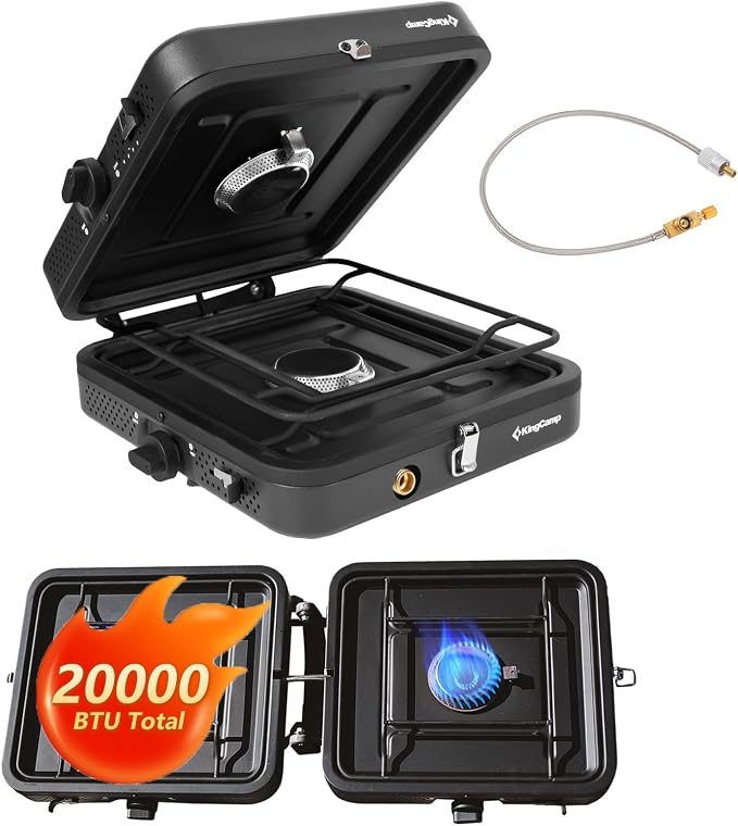 KingCamp 2 Burner Camping Stove，Portable Folding Stove by KingCamp