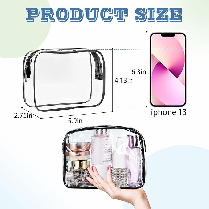 16 Pieces Clear Makeup Bags Bulk, TSA Approved Toiletry Bag - Image 2