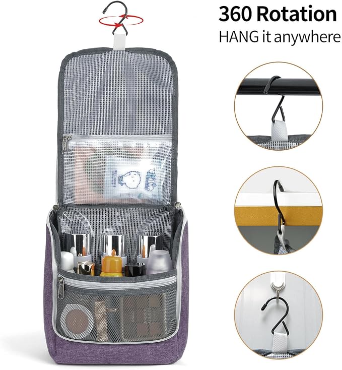 Della Gao Hanging Toiletry Bag for Women, Travel Toiletry Bags Makeup Bag - Image 5