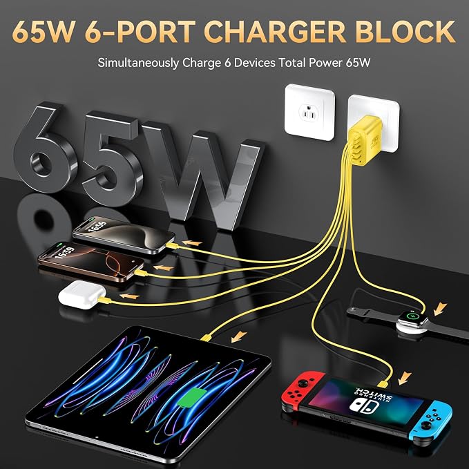 USB C Fast Charger Block, iPhone Charger Fast Charging Blocks 65W Multi Port - Image 3