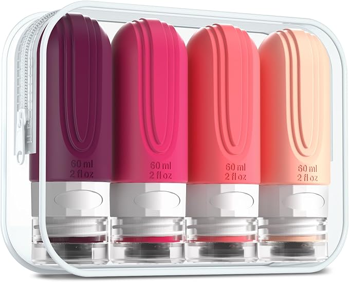 Travel Bottles for Toiletries, Tsa Approved 2oz Travel size Bottles, BPA Free by Mrsdry