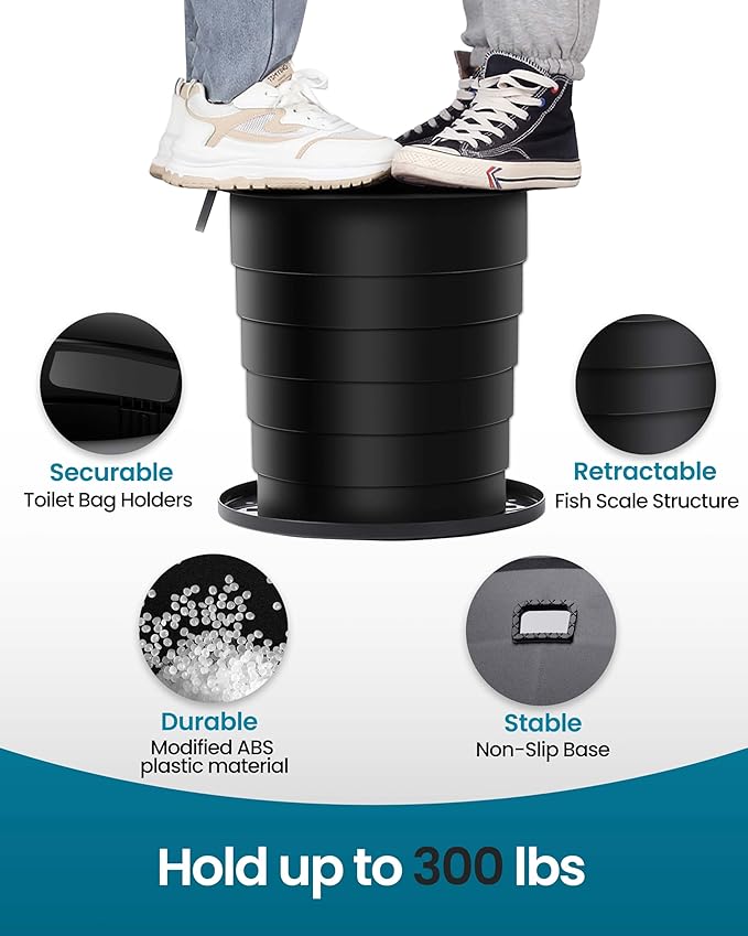 TRIPTIPS Upgrade Retractable Portable Toilet Travel Toilet Adjustable Height - Image 7