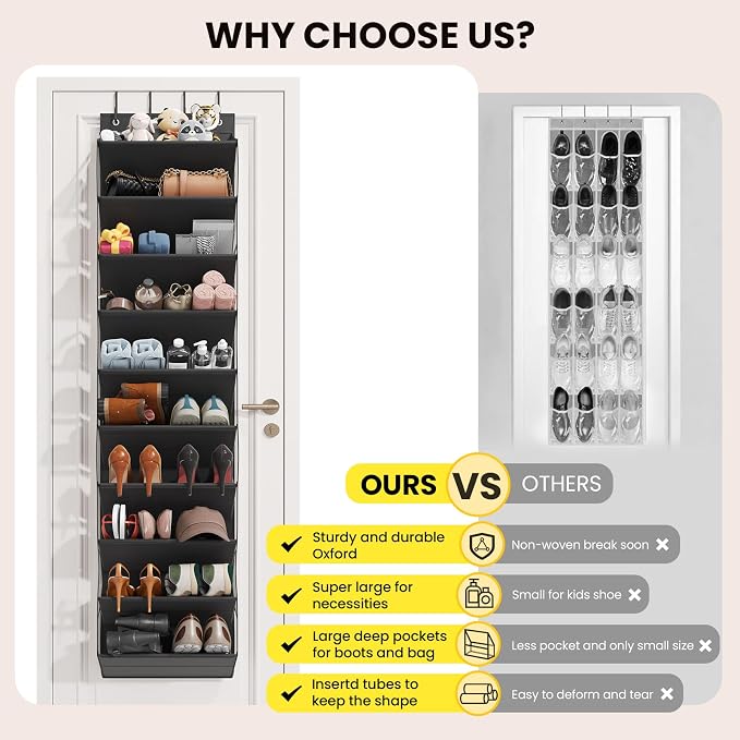 Over the Door Shoe Organizer for Closet, Shoes Rack - Image 7