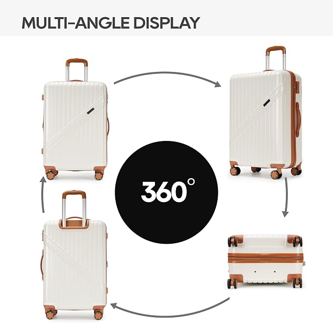 GinzaTravel Luggage Sets 3-Piece Expandable Suitcases - Image 8