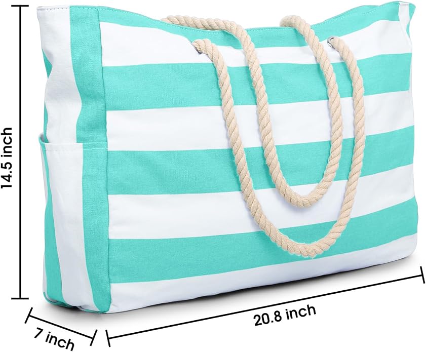 Becokan Beach Bags for Women Large Waterproof Beach Tote Bag Zipper Beach Bags - Image 4