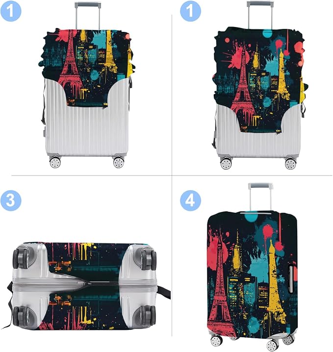 Luggage Cover Washable Suitcase Protector Anti-scratch Suitcase cover Fits - Image 4