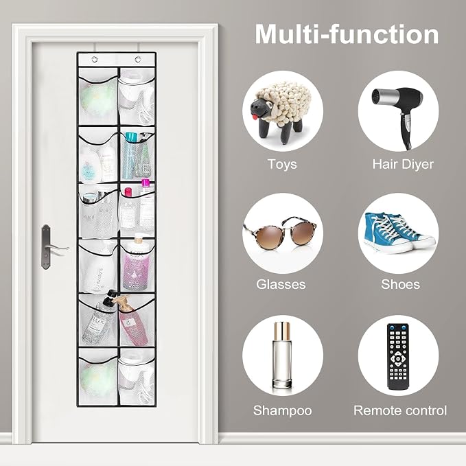 12 Large Pockets Over The Door Hanging Shoe Organizer - Image 6