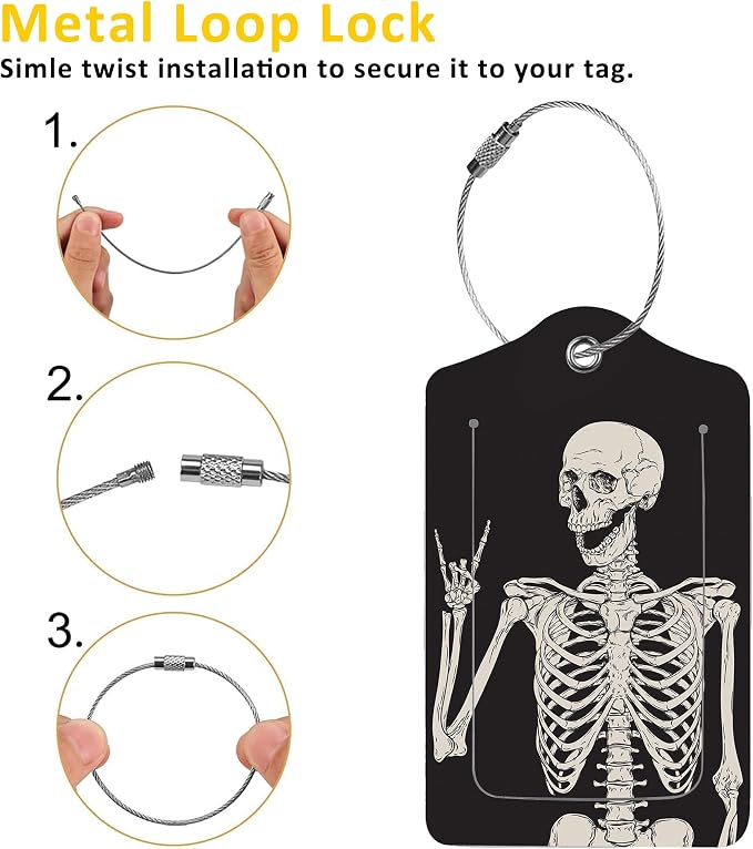 2 Pack Human Skeleton Luggage Tag - Image 3
