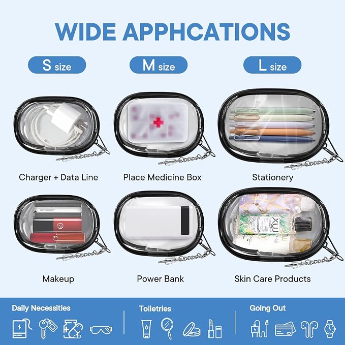 XEWEA Small Clear Toiletry Makeup Bag Portable Waterproof, Electronics - Image 5