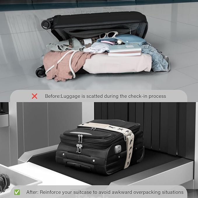 Luggage Straps for Suitcases, Adjustable Luggage Elastic Belt, Travel - Image 5