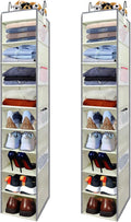 2 Pack Large-Sized Hanging Shoe Organizer 10-Shelf, Sturdy Hanging Closet by ROOMTALK