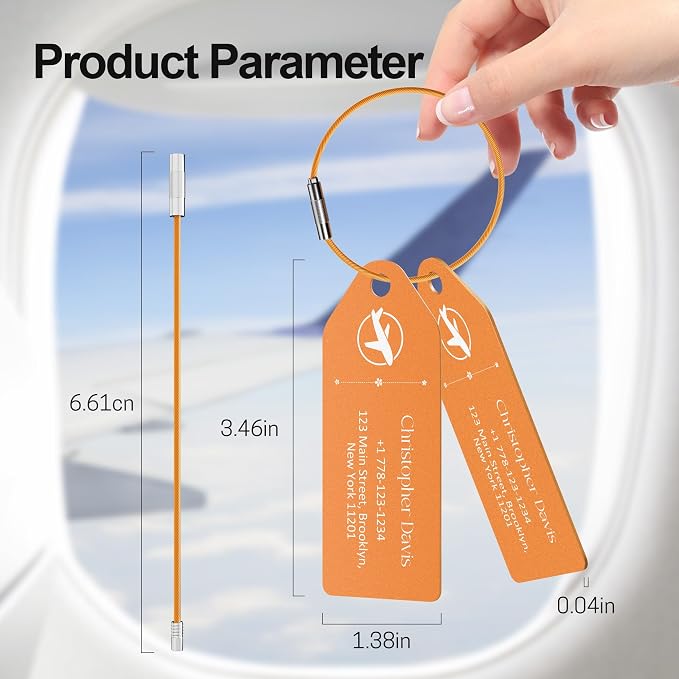 4 PCS Personalized Metal Luggage Tag – Personalized Engraved Suitcase Tag - Image 2
