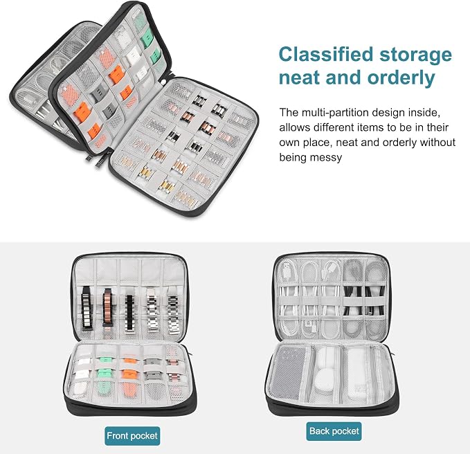Electronic Accessories Organizer Carry Bag, Travel Cable Storage Case Portable - Image 4
