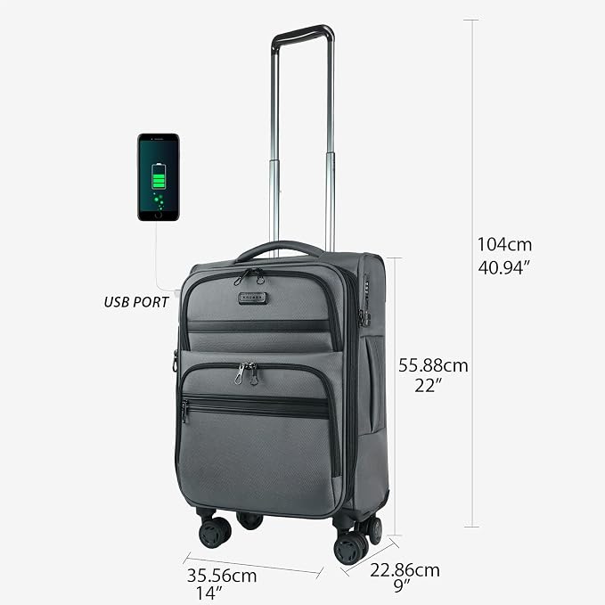 KROSER Softside Expandable Carry On Luggage - Image 2