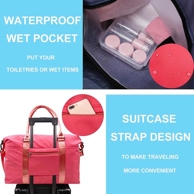 Travel Duffle Bag, Waterproof Sport Tote Gym Bag - Image 4