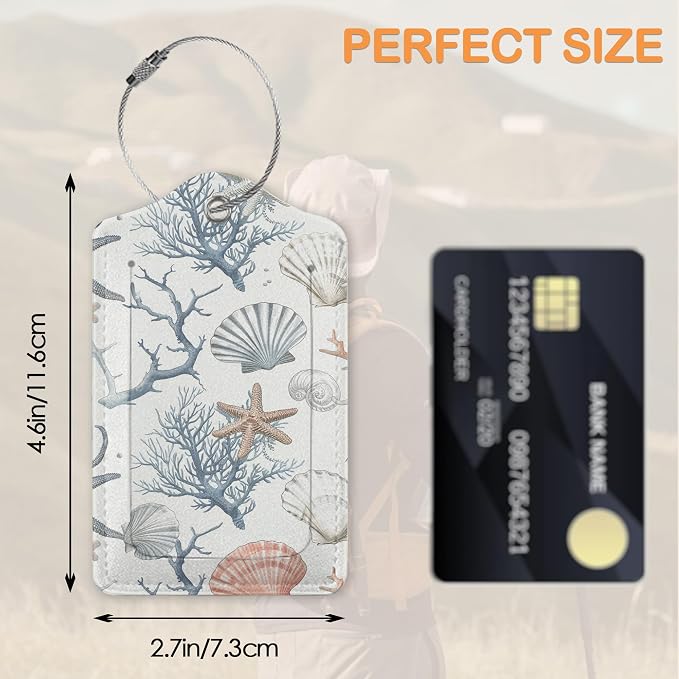 Tropical Seashells Summer 3 Pack Luggage Tags - Image 2