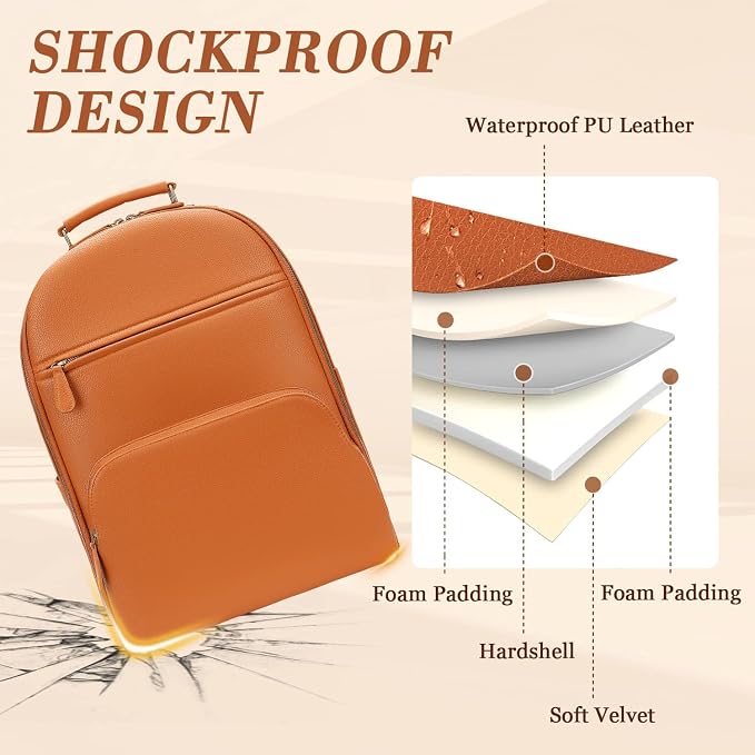 Camera Backpack Classic PU Leather - Image 3