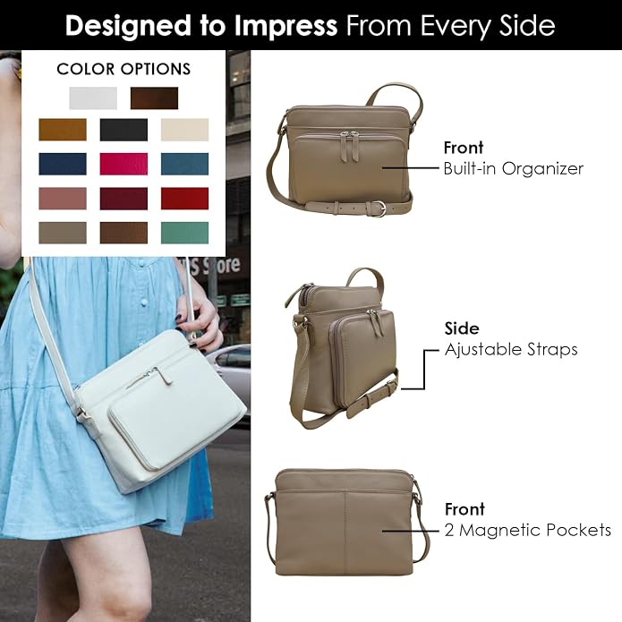 ili New York Genuine Leather Crossbody Bags - Image 2