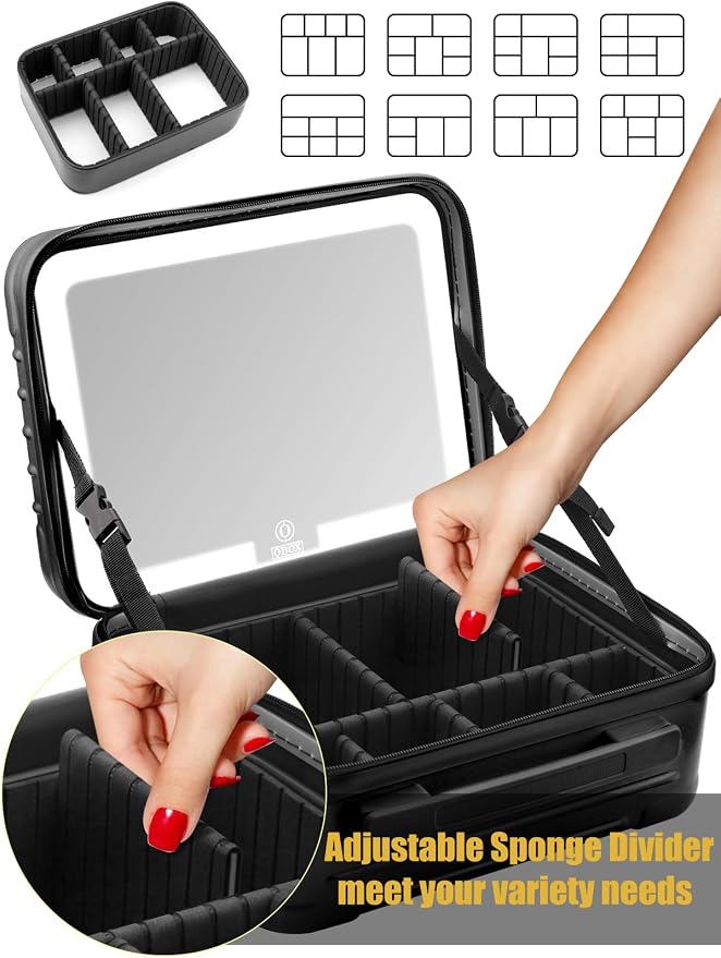 Kalolary Travel Makeup Train Cases, Makeup Bag - Image 2