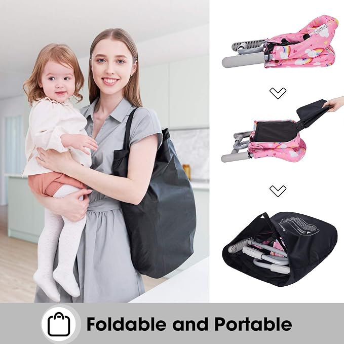Hook On Chair, VEEYOO Clip On High Chair Folding Fast Table Chair - Image 5