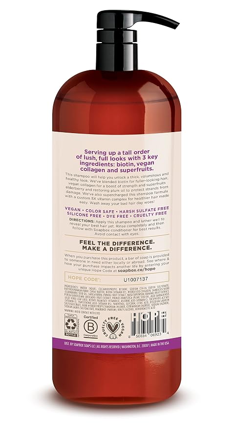 Soapbox Biotin Shampoo, Biotin & Collagen Super Fruit Shampoo - Image 2