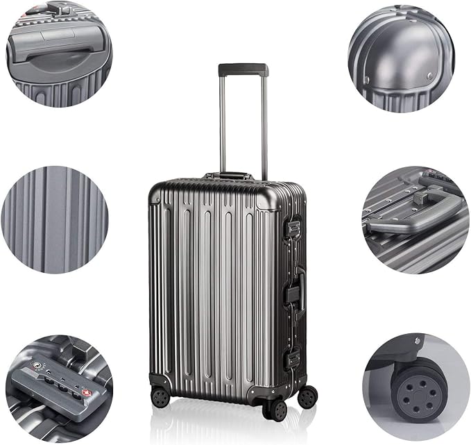 TRAVELKING All Aluminum Luggage Zipperless Hard Shell Suitcase - Image 2