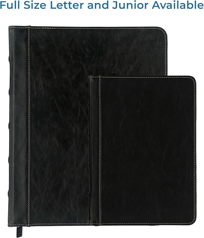 Samsill Vintage Leather Mini 3 Ring Zipper Binder, 1 Inch Round Ring Capacity - Image 9