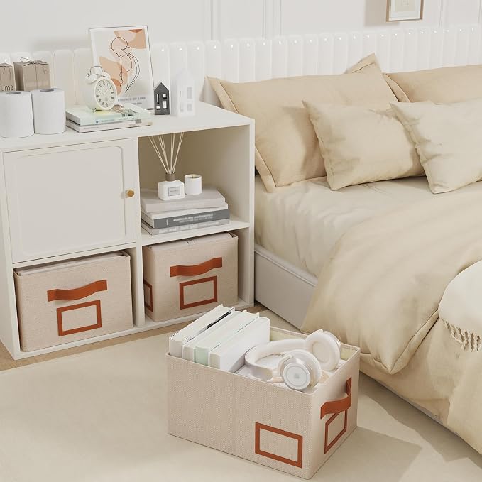 OUTBROS Foldable Storage Box for Shelves, 15 x 10.2 x 7.9 inch Fabric Baskets - Image 2