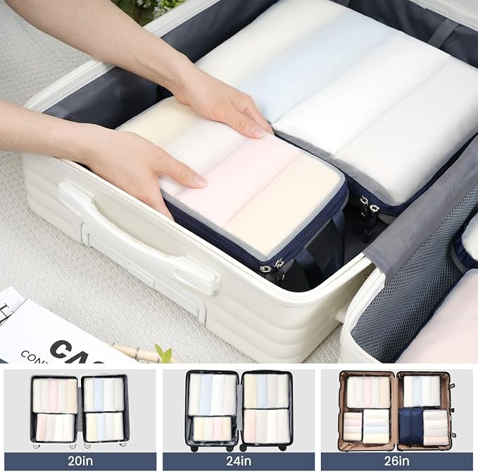 BAGAIL 6 Set Ultralight Compression Packing Cubes Packing Organizer - Image 7